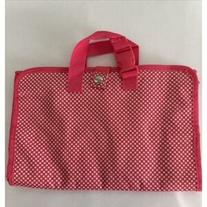thirty one hanging folding toiletry jewelry bag In Pink checkered print